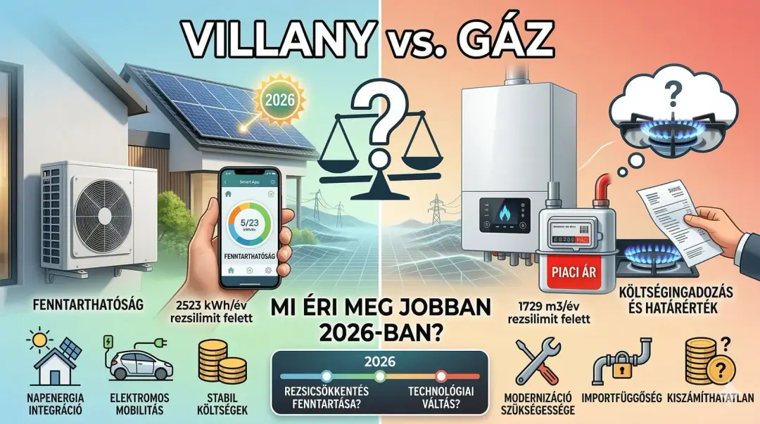 Villany vs. gáz – mi éri meg jobban 2026-ban?