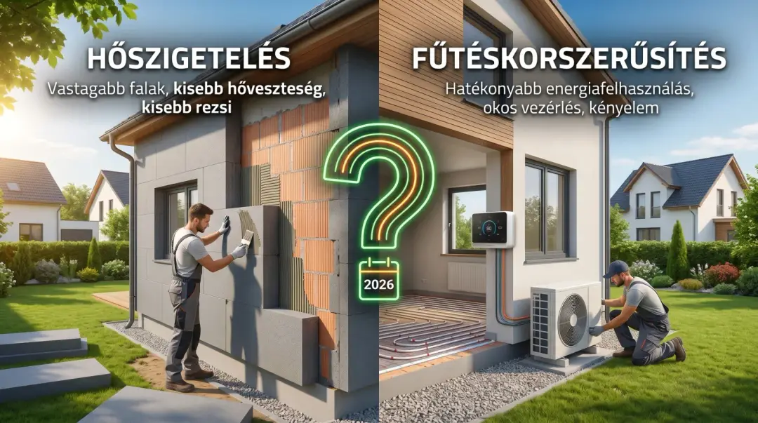 Szigetelés vagy fűtéskorszerűsítés – mibe érdemes előbb beruházni 2026-ban?